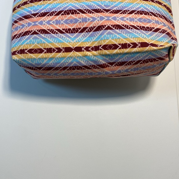 CODE LOVE Rope Handle Beach Tote Large Ikiet Multi Blue Canvas Bag - Picture 7 of 8